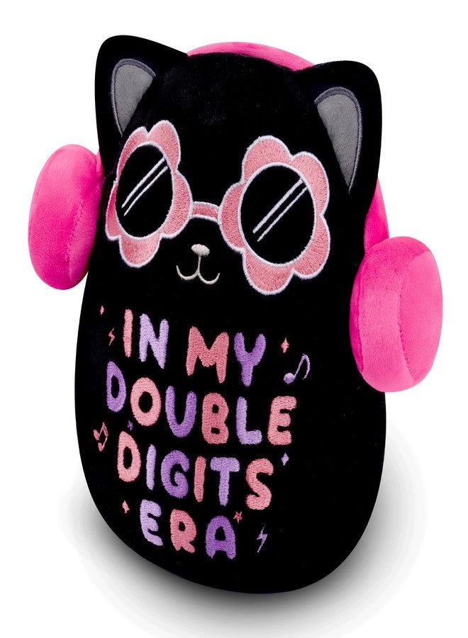 LSYDCARM 10th Birthday Gifts Black Cat Plush - Black Cat Stuffed Animal in My Double Digits Era Birthday Girl Plush, 10 Year Old Girl Gift Stuffed Kawaii Cat Plushies Pillow - Image 1